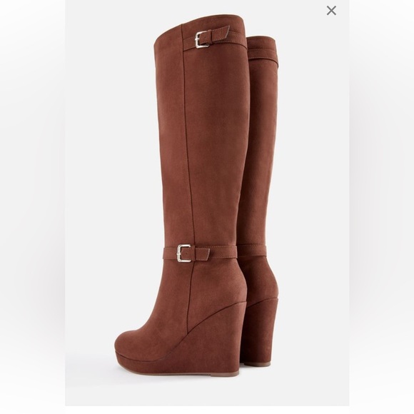 JustFab Brekka Covered Wedge Tall Boot Size 8. - Picture 2 of 9